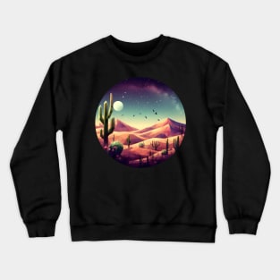 Low Poly Night Desert Crewneck Sweatshirt